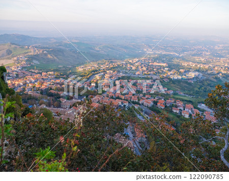 Republic of San Marino. ancient fortress on the mountain 122090785