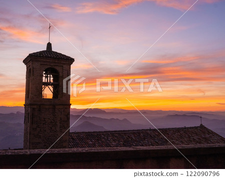 Republic of San Marino. ancient fortress on the mountain Republic of San Marino. ancient fortress on the mountain 122090796