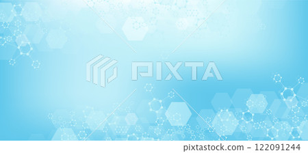 Health care abstract background with hexagons, lines and dots. Medical innovation banner template concept. Biology and pharmaceutical technology background. Vector illustration. Health care abstract background with hexagons, lines and dots. Medical innovation banner template concept. Biology and pharmaceutical technology background. Vector illustration. 122091244