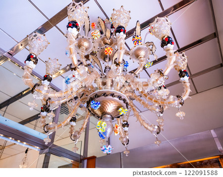 view Murano island in north lagoon and glassware factories on Venice. view Murano island in north lagoon and glassware factories on Venice. 122091588