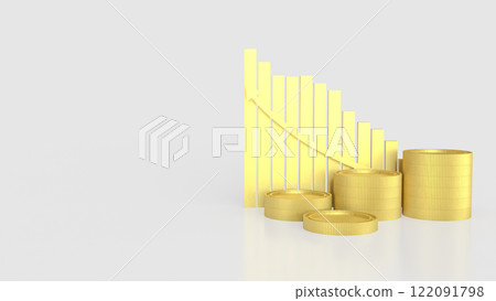 The Coins and chart for Business concept 3d Rendering. The Coins and chart for Business concept 3d Rendering. 122091798