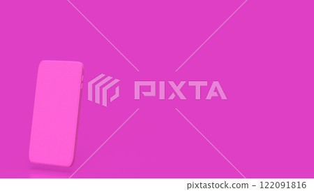 Smart phone on pink Background 3d Rendering. Smart phone on pink Background 3d Rendering. 122091816