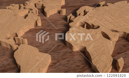 The Wood world map for Business or education concept 3d Rendering. The Wood world map for Business or education concept 3d Rendering. 122091820
