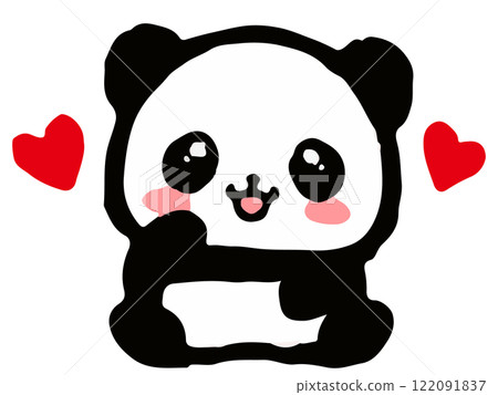 Cute panda doodle illustration Cute panda doodle illustration 122091837