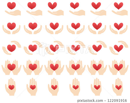 Simple red heart illustration set Simple red heart illustration set 122091916