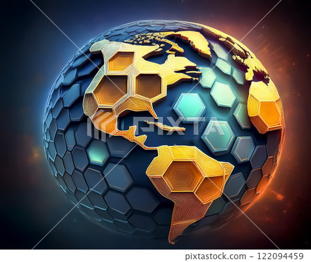 Abstract Earth made up of polygons Abstract Earth made up of polygons 122094459