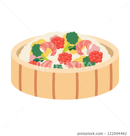 Chirashi sushi_tub vector illustration 122094462