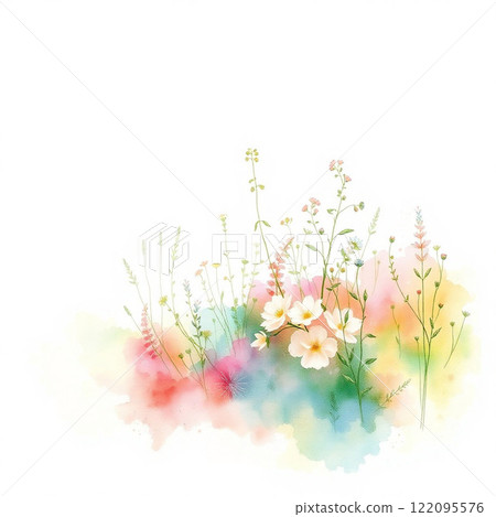 水彩畫可愛的花朵 水彩畫可愛的花朵 122095576