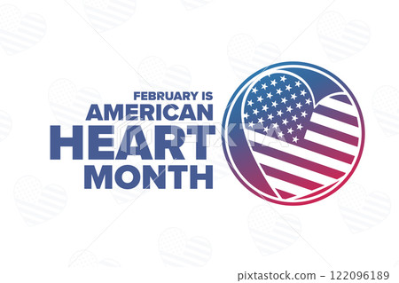 February is American Heart Month. Holiday concept. Template for background, banner, card, poster 122096189