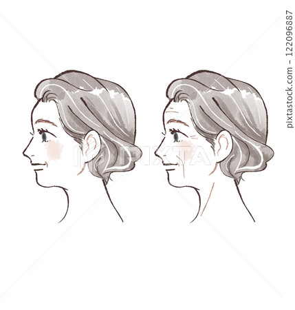 側身女子:有無皺紋 側身女子:有無皺紋 122096887