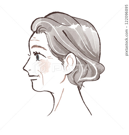 Wrinkled woman lying down Wrinkled woman lying down 122096895