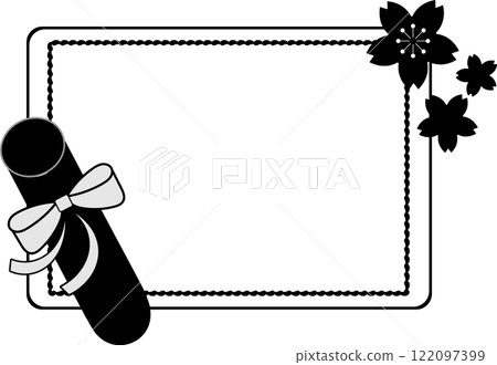 簡單的文憑和櫻花框架 簡單的文憑和櫻花框架 122097399