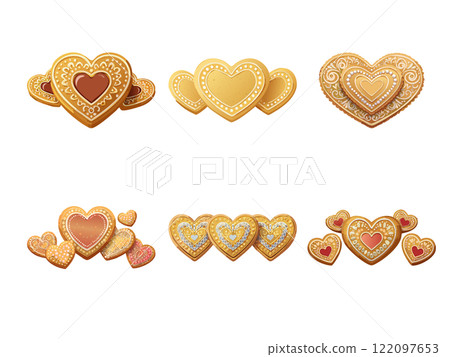 可愛的裝飾心形餅乾 可愛的裝飾心形餅乾 122097653