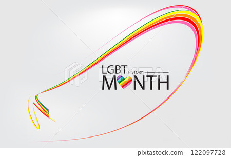 An artistic design for LGBT History Month showcasing colorful elements 122097728