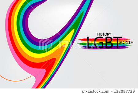 A vibrant illustration celebrating LGBT History Month 122097729