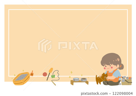 寵物保姆貓女框架 122098004