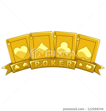 Poker hand surrounded with ribbons 122098544