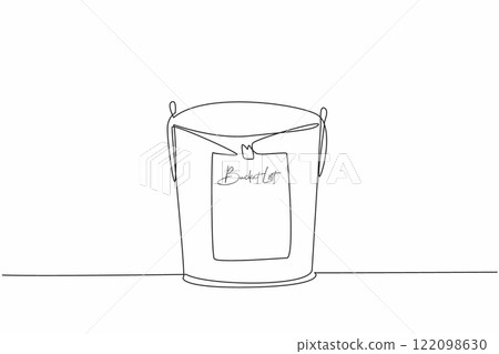 Single continuous line drawing bucket with...-插圖素材 [122098630] - PIXTA圖庫