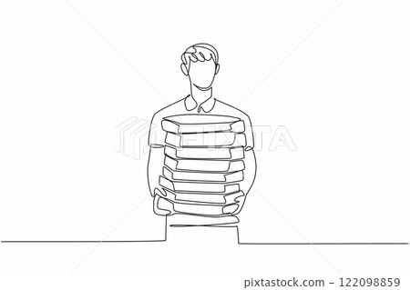 Single one line drawing pizza delivery man carrying a pile of pizza boxes. The pizza party is about to start. Tasty. Pizza Delivery Driver Appreciation Day. Continuous line design graphic illustration Single one line drawing pizza delivery man carrying a pile of pizza boxes. The pizza party is about to start. Tasty. Pizza Delivery Driver Appreciation Day. Continuous line design graphic illustration 122098859