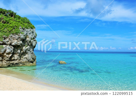 沖繩宮古島藍天和大海（照片：砂山海灘） 122099515