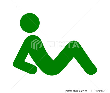 Pictogram-style illustration of a person sitting and resting in a sloppy pose, cut out on transparent background Pictogram-style illustration of a person sitting and resting in a sloppy pose, cut out on transparent background 122099662