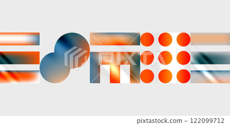 Circles and triangles modern art. Vector Illustration For Wallpaper, Banner, Background, Card, Book Illustration, landing page 122099712