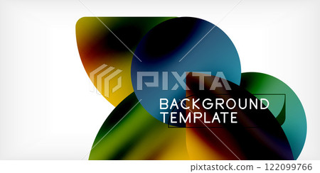 Triangles, circles, petals geometric shapes illustration 122099766