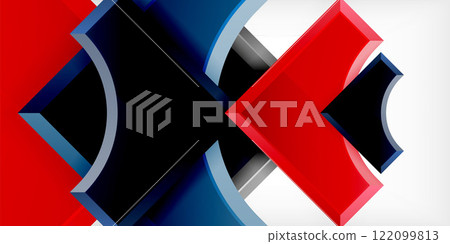 Arrow with round elements. Color geometric shapes background. Vector Illustration For Wallpaper, Banner, Background, Card, Book Illustration, landing page 122099813