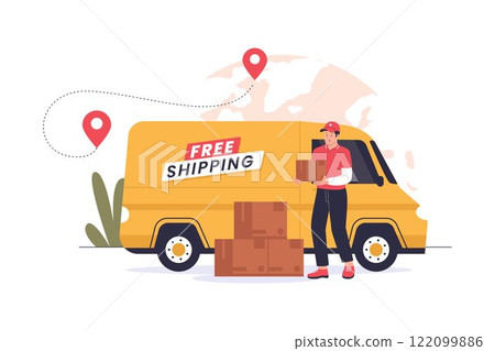 Illustration of free shipping Illustration of free shipping 122099886