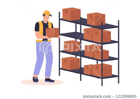 Illustration of restock product to shelf Illustration of restock product to shelf 122099895