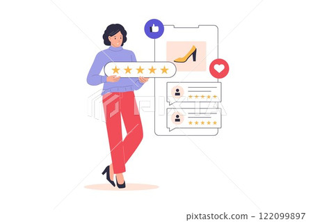 Illustration of product review Illustration of product review 122099897