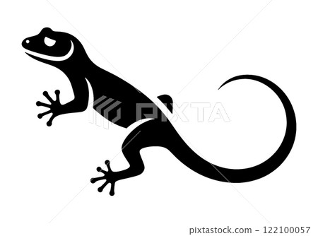透明背景上的蜥蜴黑色剪影圖切口 透明背景上的蜥蜴黑色剪影圖切口 122100057