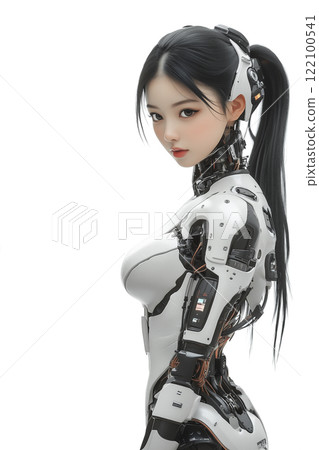逼真的機器人美麗的女孩 122100541
