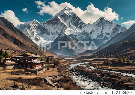 beautiful architecture of mountain village beautiful architecture of mountain village 122100629