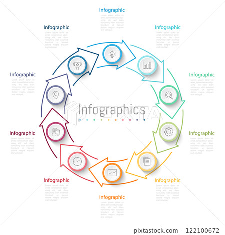 Infographic 10 options design elements for your business data. Vector Illustration. Infographic 10 options design elements for your business data. Vector Illustration. 122100672