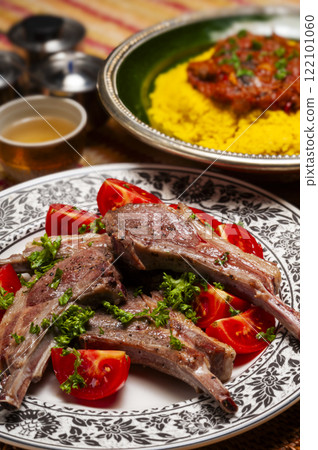 Couscous and lamb dish: ethnic cuisine 122101060