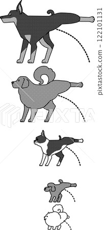 Peeing dogs (monochrome) Pomeranian / Toy Poodle / Boston Terrier / Golden Retriever / Dobe Peeing dogs (monochrome) Pomeranian / Toy Poodle / Boston Terrier / Golden Retriever / Dobe 122101131