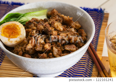 Crab meat rice (rourohan) Taiwanese food Crab meat rice (rourohan) Taiwanese food 122101241