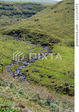 Rural landscape with canyon and river 122101453