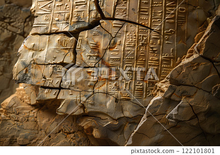 Mesopotamian civilization. Cuneiform writing on clay tablets 122101801
