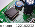 High resolution close up photo of a computer motherboard 122102232