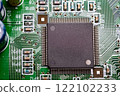 High resolution close up photo of a computer motherboard 122102233