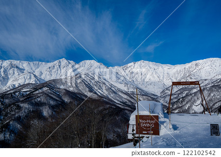 Ski resort slope scenery Hakuba Iwatake Snow Field Ski resort slope scenery Hakuba Iwatake Snow Field 122102542