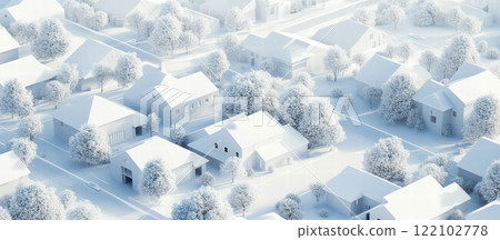 White model of a residential area 122102778