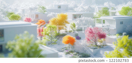 白色住宅區模型 122102783