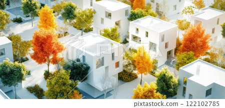 白色住宅區模型 122102785