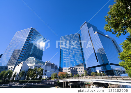 Tokyo: Office district along the Shibaura Canal 122102906