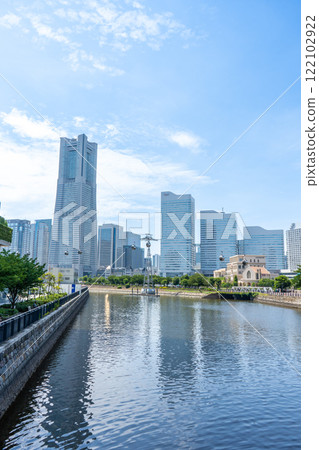 View of Minato Mirai from Bankokubashi Bridge, Kanagawa Prefecture View of Minato Mirai from Bankokubashi Bridge, Kanagawa Prefecture 122102922