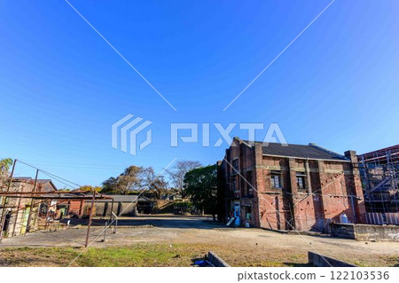 "Meiji Industrial Revolution Heritage Sites of Japan" with a clear autumn sky as a backdrop - Manda Mine Station (Arao City) 122103536