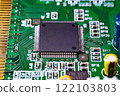 High resolution close up photo of a computer motherboard 122103803